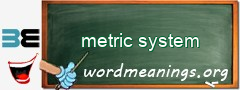 WordMeaning blackboard for metric system